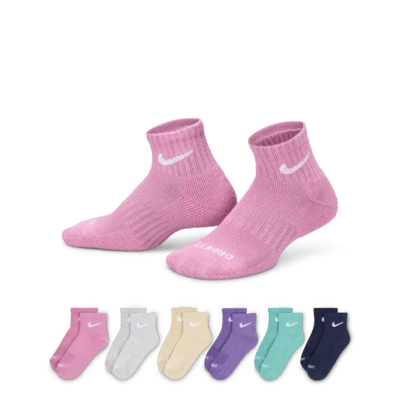 Nike Dri FIT Performance Basics Little Kids Ankle Socks 6 Pairs Nike